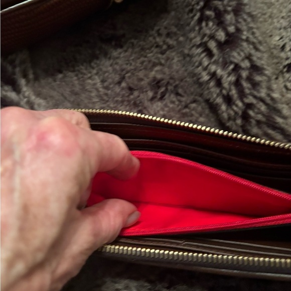 Dooney & Bourke Textured Brown Leather Bag and Wallet - Picture 3 of 12